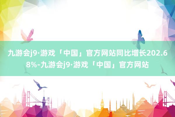 九游会j9·游戏「中国」官方网站同比增长202.68%-九游会j9·游戏「中国」官方网站