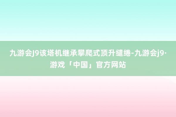 九游会J9该塔机继承攀爬式顶升缱绻-九游会j9·游戏「中国」官方网站