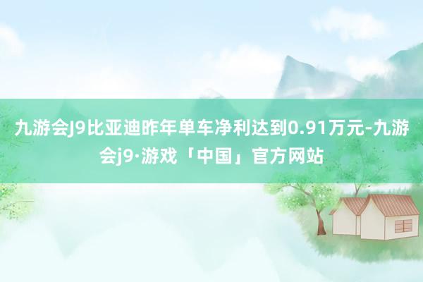 九游会J9比亚迪昨年单车净利达到0.91万元-九游会j9·游戏「中国」官方网站