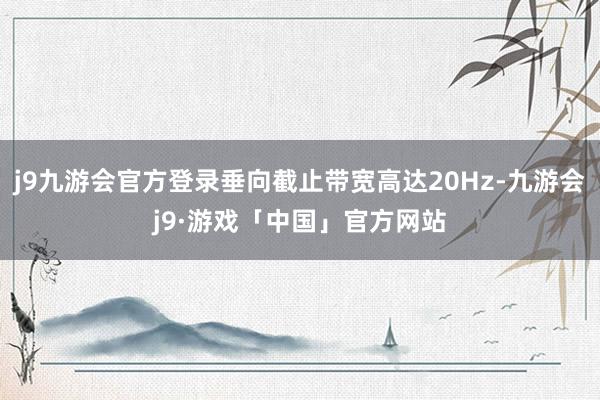 j9九游会官方登录垂向截止带宽高达20Hz-九游会j9·游戏「中国」官方网站