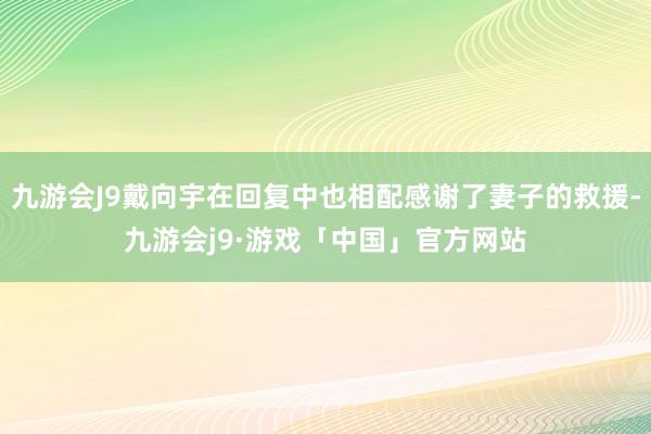 九游会J9戴向宇在回复中也相配感谢了妻子的救援-九游会j9·游戏「中国」官方网站