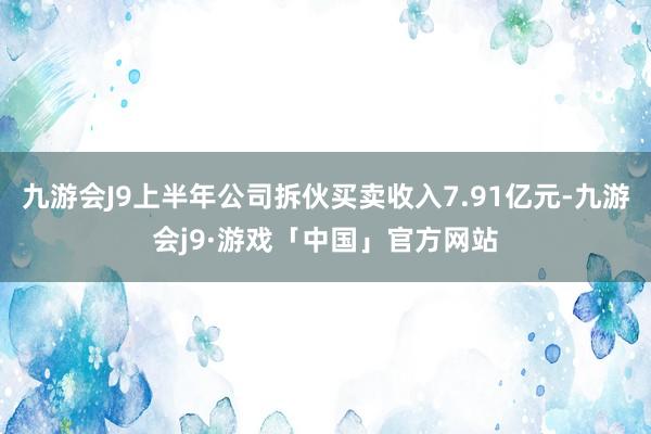 九游会J9上半年公司拆伙买卖收入7.91亿元-九游会j9·游戏「中国」官方网站